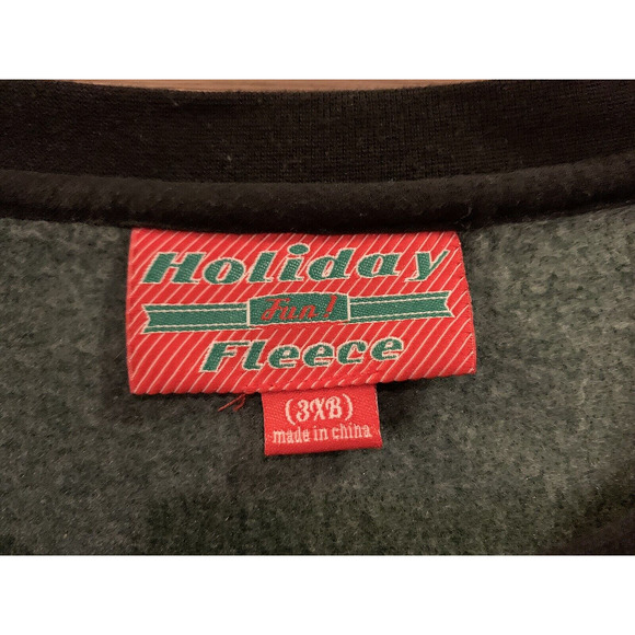 HOLIDAY FUN FLEECE Ho! Ho! Hole in One Santa Christmas Sweatshirt Men's Size 3XB - Picture 6 of 6